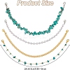 Synthetic Turquoise Chip & Brass Baseball Cap Chain AJEW-GO00030-2