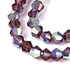 AB Color Plated Transparent Glass Beads Strands GLAA-G127-01-01K-4