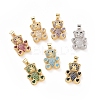 Brass Cubic Zirconia Pendants ZIRC-K089-14G-2