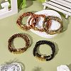Wooden Beads Stretch Bracelets Set BJEW-JB07019-2