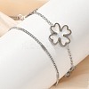 304 Stainless Steel Shell Pearl Pendant Multi-strand Bracelets BJEW-U028-01P-3