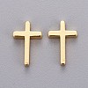 Brass Tiny Cross Charms KK-L189-05G-2