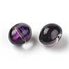 Half Plated Crystal Glass Oval Beads X-EGLA-F027-C01-2