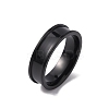 201 Stainless Steel Grooved Finger Ring Settings STAS-WH0027-27C-EB-1