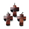 Dyed & Heated Natural Red Tiger Eye Pendants G-A231-02E-1