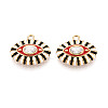 304 Stainless Steel Pave Crystal Rhinestone and Enamel Pendants STAS-T068-32B-1