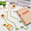 4Pcs 2 Styles Woolen Yarn Crochet Plant Bookmarks AJEW-CP0007-94-4