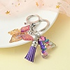 Resin Letter & Acrylic Butterfly Charms Keychain KEYC-YW00001-01-1