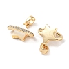 Brass Micro Pave Clear Cubic Zirconia Pendants KK-B102-29G-2