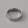201 Stainless Steel Grooved Finger Ring Settings STAS-WH0027-27D-P-2