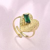 304 Stainless Steel Cuff Rings for Women RJEW-D302-03G-03-4