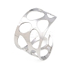 Hollow 304 Stainless Steel Cuff Bangles for Women BJEW-T028-01P-2