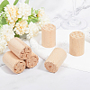 6Pcs 6 Styles Flower Pattern Round Wooden Traditional Chinese Moon Cake Molds AJEW-CA0004-25-4