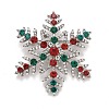 Colorful Rhinestone Snowflake Brooch for Christmas LS-JEWB-A004-04P-1