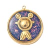 304 Stainless Steel Epoxy Resin with Natural Shell and Sequins Inside Pendants STAS-L026-17G-F04-1
