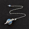 Natural & Synthetic Mixed Stone Sphere Dowsing Pendulums BJEW-E292-A-2
