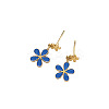 Flower Stainless Steel & Plastic Pearl Pendant Slider Necklace & Stud Dangle Earring & Link Bracelet FS-WG91D37-01-4