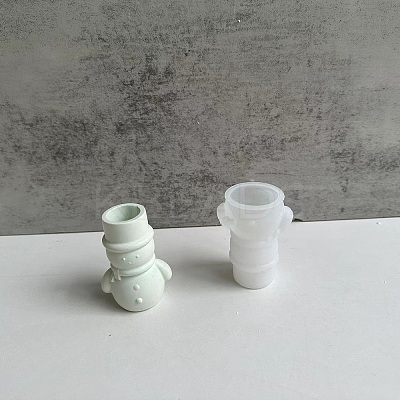 3D Christmas  DIY Candle Holder Silicone Statue Molds DIY-F144-04C-1