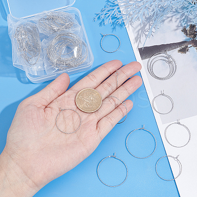 90Pcs 3 Size 316 Surgical Stainless Steel Hoop Earrings Findings STAS-UN0039-41-1
