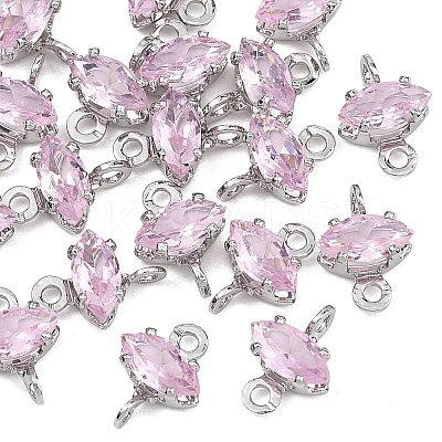 SHEGRACE Brass Pave Cubic Zirconia Horse Eye Connector Charms XGRQ2O565-436C-P-1