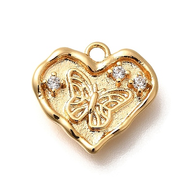 Brass Micro Pave Cubic Zirconia Pendants KK-K294-27G-1
