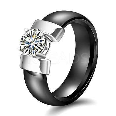 Flat Round Porcelain Finger Rings for Women Men FS-WG6D31E-07-1