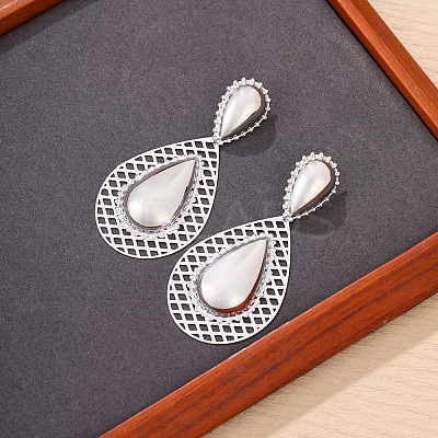 Teardrop Iron Dangle Stud Earrings FS-WG55C07-02-1