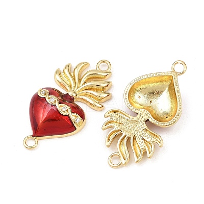 Brass Pave Clear Cubic Zirconia Connector Charms KK-L251-18G-01-1