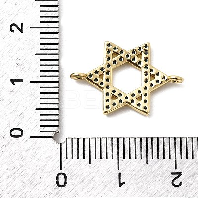 Brass Micro Pave Sky Blue Cubic Zirconia Star of David Connector Charms KK-H529-08G-1