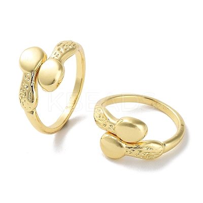 Brass Open Cuff Rings for Women RJEW-E292-20G-1
