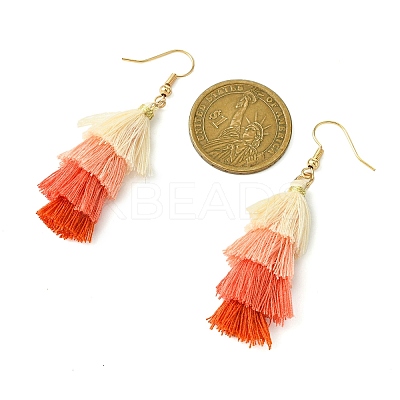 Colorful Tassel Pendants Dangle Earrings for Women EJEW-JE06110-1