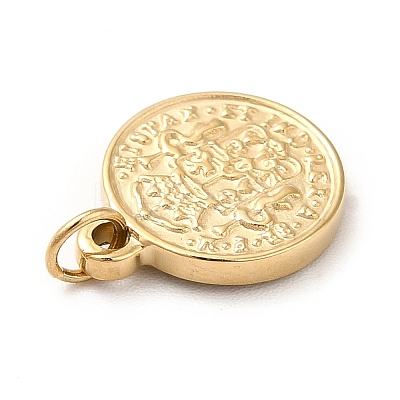 Ion Plating(IP) 304 Stainless Steel Coin Charms X-STAS-G295-16G-1