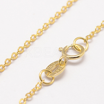 925 Sterling Silver Cable Chains Necklaces STER-F028-32G-1