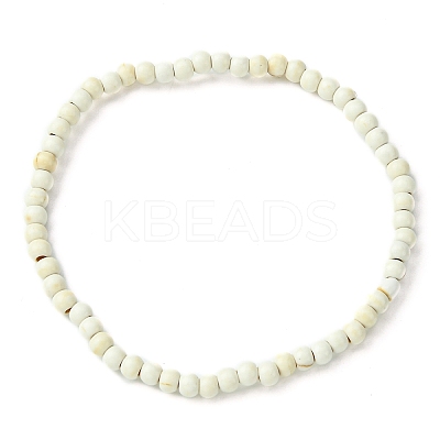 Synthetic Howlite Flat Round Beaded Stretch Bracelets for Women BJEW-JB09717-09-1