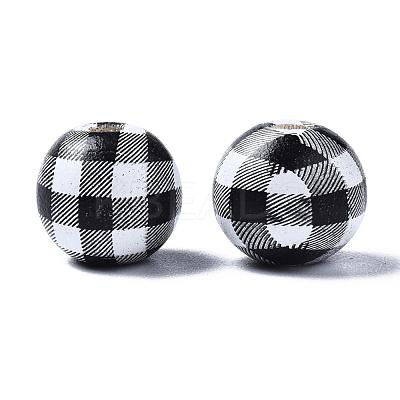 Printed Natural Wooden Beads X-WOOD-R270-10A-1