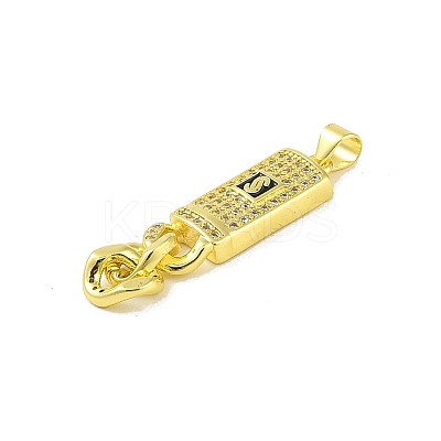 Brass Micro Pave Cubic Zirconia Pendants KK-E111-08G-1