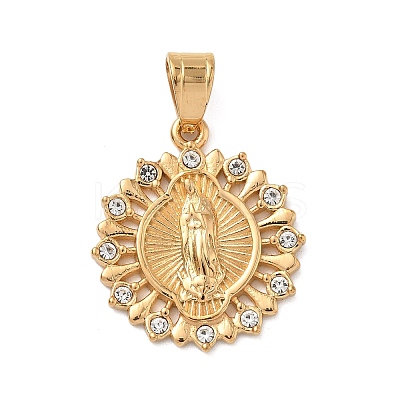 316 Surgical Stainless Steel Rhinestone Pendants STAS-P412-07G-1