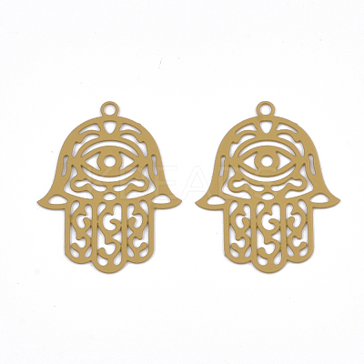 430 Stainless Steel Filigree Pendants STAS-T042-15D-1