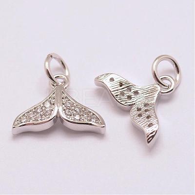 Brass Micro Pave Grade AAA Cubic Zirconia Charms ZIRC-G093-01P-NR-1
