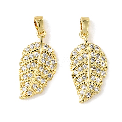 Brass Micro Pave Clear Cubic Zirconia Charms KK-A290-01B-G-1