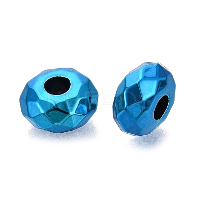 UV Plating Iridescent Transparent Acrylic European Beads OACR-E033-22-03-1