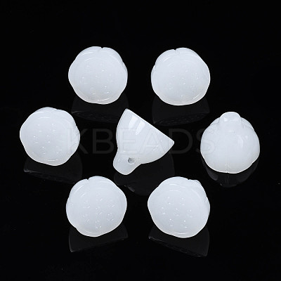 Imitation Jade Glass Charms GLAA-S054-24A-1