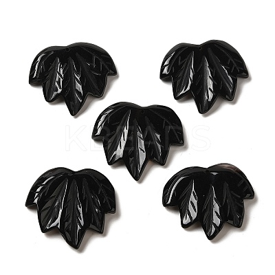 Natural Black Onyx(Dyed & Heated) Carved Pendants G-K353-01I-1