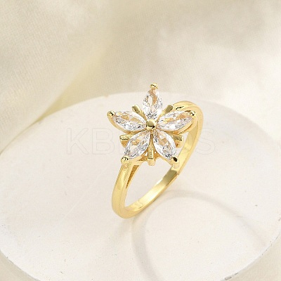 Rack Plating Brass Micro Pave Cubic Zirconia Finger Rings for Women RJEW-M027-01G-02-1
