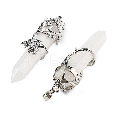 Natural Quartz Crystal Big Pointed Pendants G-A172-16N-1