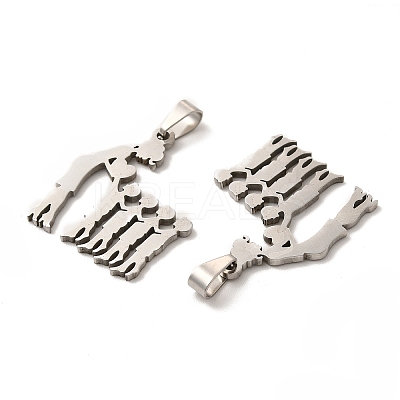 Non-Tarnish Mother's Day/Teachers' Day 201 Stainless Steel Pendants STAS-K251-023P-1