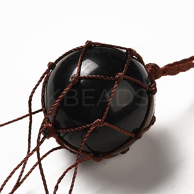 Natural & Synthetic Gemstone Round Pendant Decorations G-G997-A-1