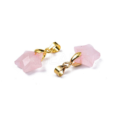 Natural Rose Quartz Charms X-G-N326-142-09-1