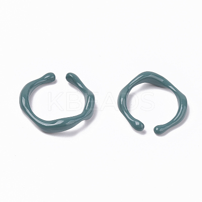 Spray Painted Alloy Cuff Rings RJEW-T011-13-RS-1