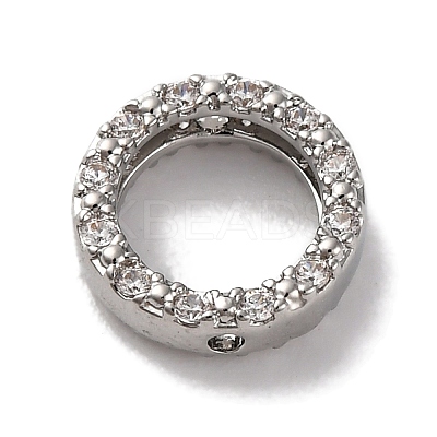 Rack Plating Brass with Cubic Zirconia Bead Frame KK-S406-09E-P-1